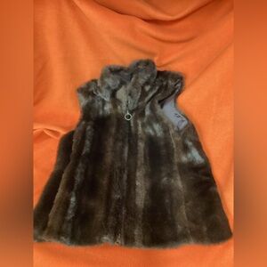 LOFT Dark Brown Faux Fur Vest